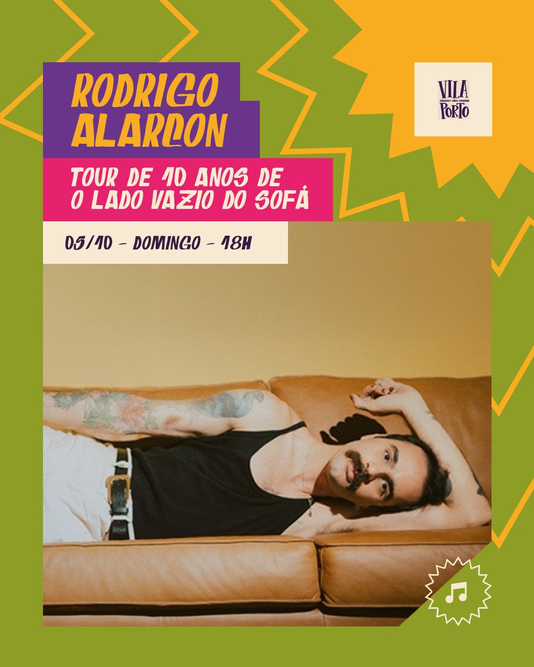 Read more about the article Rodrigo Alarcon Celebra Uma Década de ‘O Lado Vazio do Sofá’ com Show Íntimo na Vila do Porto